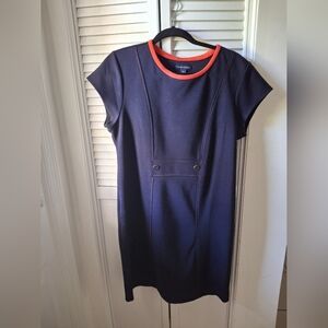 Tommy HILFIGER Navy Blue Dress with Orange Trim